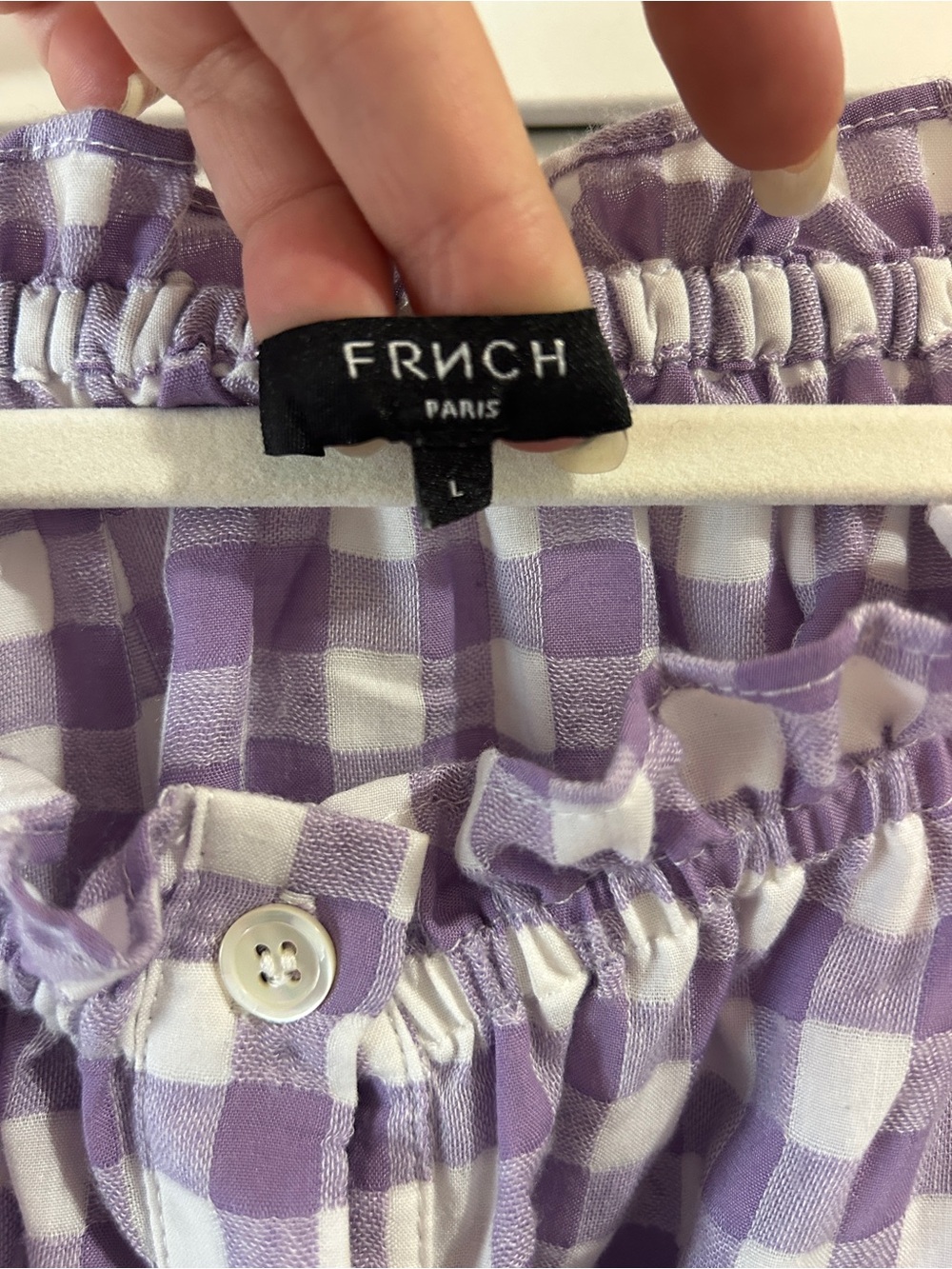 Purple gingham dress with belt - Picture 2 of 3